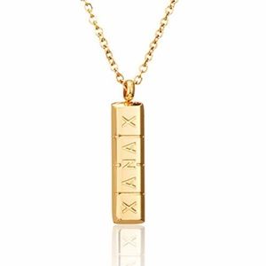 Xanax Pill Bar Pendant Necklace Jewelry Bling Gold